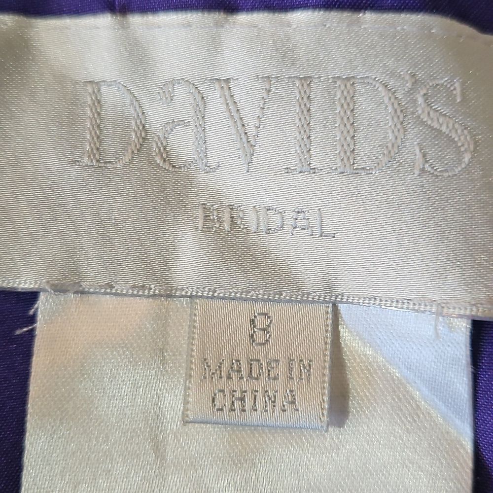 NWT David's Bridal Regency Purple V-Neck Chiffon Cocktail Dress | Size 8 - Picture 8 of 11